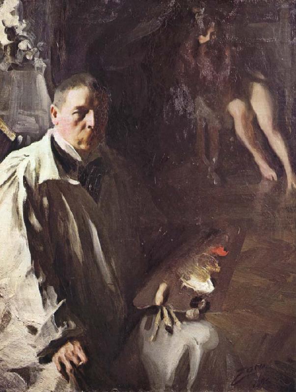 jag och rodharig modell, Anders Zorn